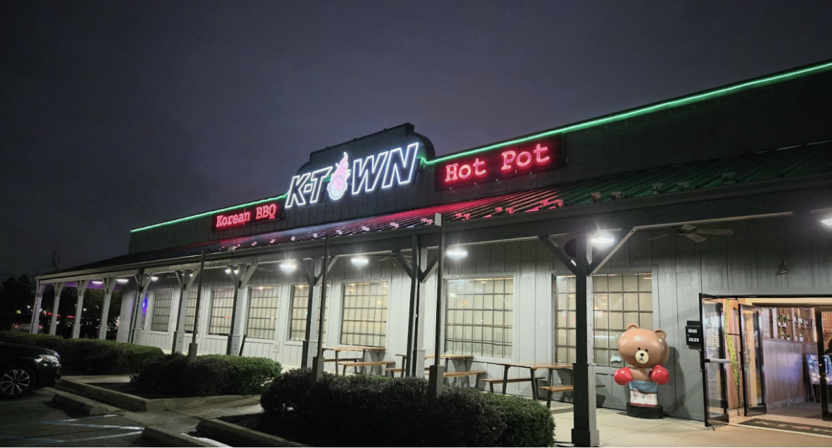 K-Town’s sign shines brightly during dinner hours. K-Town has become a popular spot for eating out.